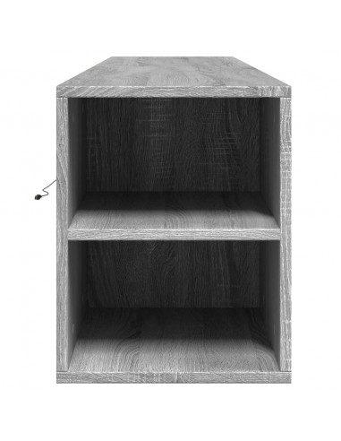 Mobile TV a Parete con LED Grigio Sonoma 180x31x39,5 cm