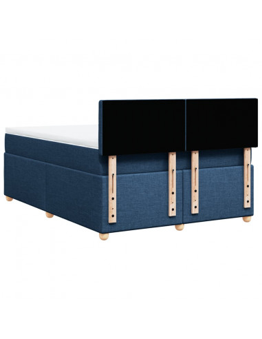 Giroletto a Molle con Materasso Blu 140x200 cm in Tessuto