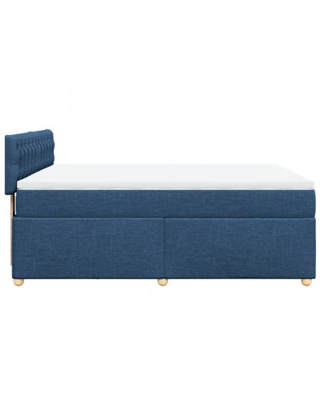Giroletto a Molle con Materasso Blu 140x200 cm in Tessuto