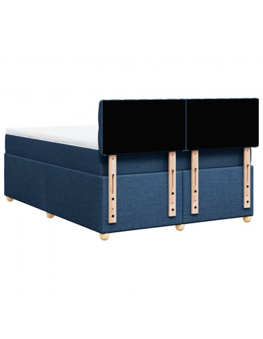 Giroletto a Molle con Materasso Blu 140x200 cm in Tessuto