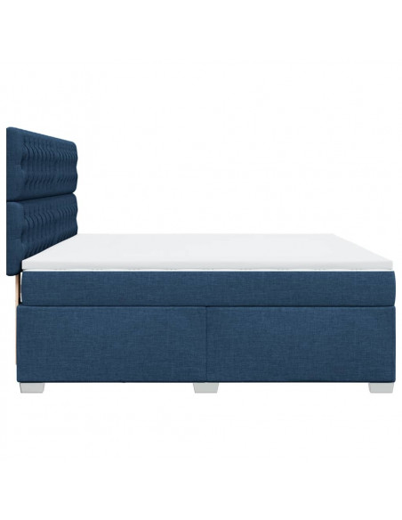 Giroletto a Molle con Materasso Blu 180x200 cm in Tessuto