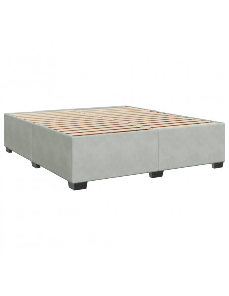 Giroletto a Molle con Materasso Grigio Chiaro 180x200cm Velluto