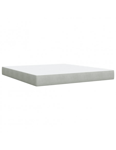 Giroletto a Molle con Materasso Grigio Chiaro 180x200cm Velluto