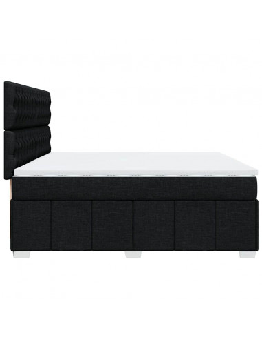 Giroletto a Molle con Materasso Nero 200x200 cm in Tessuto