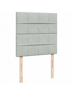 Giroletto a Molle con Materasso Grigio Chiaro 90x200 cm Velluto 2