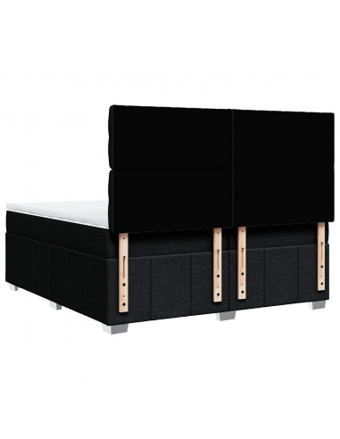 Giroletto a Molle con Materasso Nero 200x200 cm in Tessuto