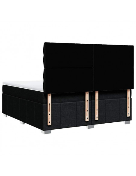Giroletto a Molle con Materasso Nero 200x200 cm in Tessuto