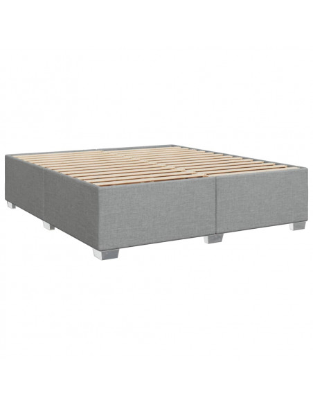 Giroletto a Molle con Materasso Grigio Chiaro180x200 cm Tessuto