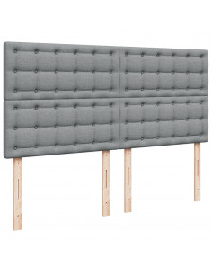 Giroletto a Molle con Materasso Grigio Chiaro180x200 cm Tessuto 2