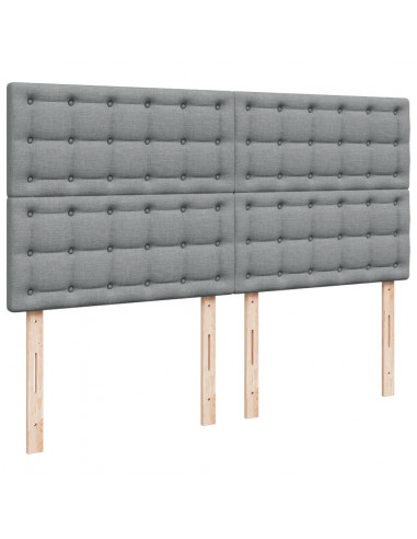 Giroletto a Molle con Materasso Grigio Chiaro180x200 cm Tessuto