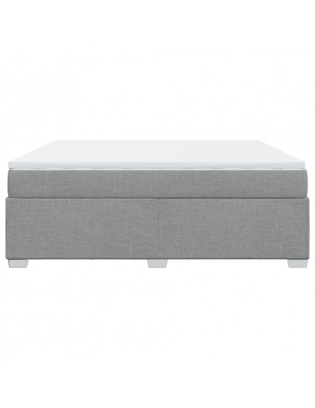Giroletto a Molle con Materasso Grigio Chiaro180x200 cm Tessuto