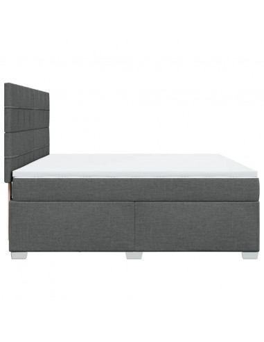 Giroletto a Molle con Materasso Grigio Scuro 180x200 cm Tessuto