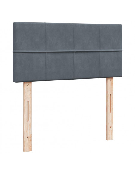 Giroletto a Molle con Materasso Grigio Scuro 90x200 cm Velluto