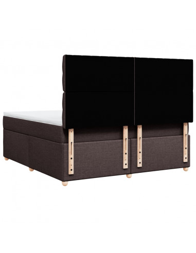 Giroletto a Molle con Materasso Marrone Scuro 180x200cm Tessuto