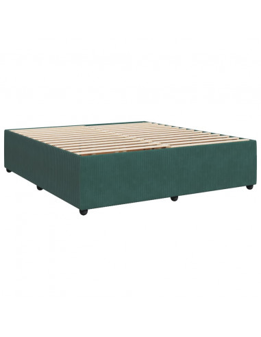 Giroletto a Molle con Materasso Verde Scuro 180x200 cm Velluto