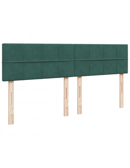 Giroletto a Molle con Materasso Verde Scuro 180x200 cm Velluto