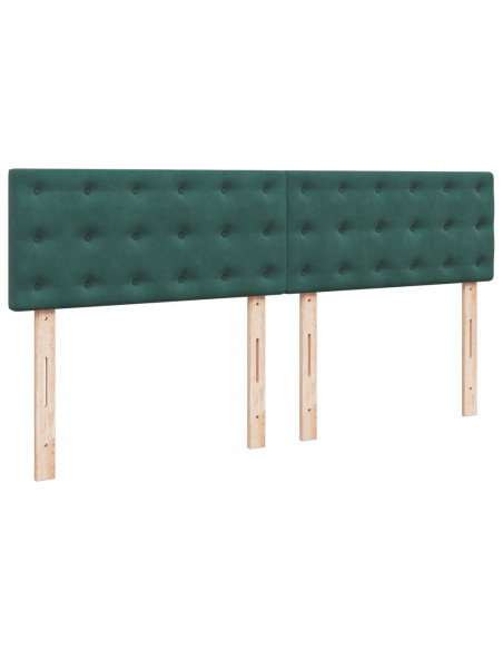 Giroletto a Molle con Materasso Verde Scuro 180x200 cm Velluto