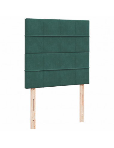 Giroletto a Molle con Materasso Verde Scuro 90x200 cm Velluto