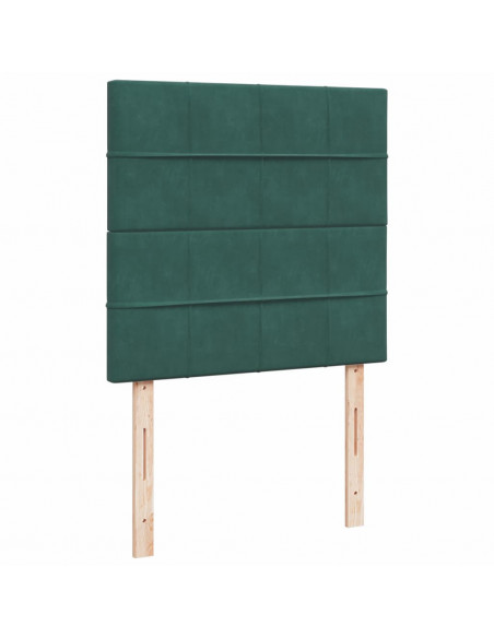 Giroletto a Molle con Materasso Verde Scuro 90x200 cm Velluto