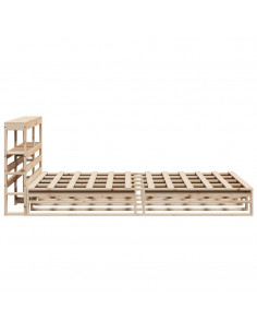 Giroletto con Testiera 150x200 cm in Legno Massello di Pino 2