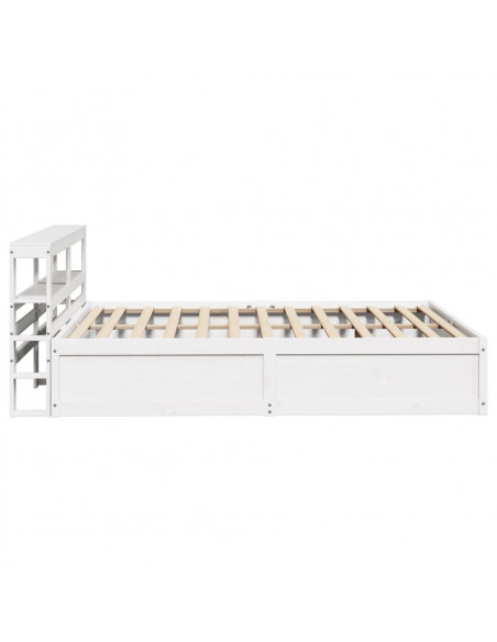 Giroletto con Testiera Bianco 160x200 cm Legno Massello di Pino