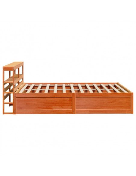 Giroletto con Testiera Marrone Cera 140x190 cm Massello Pino