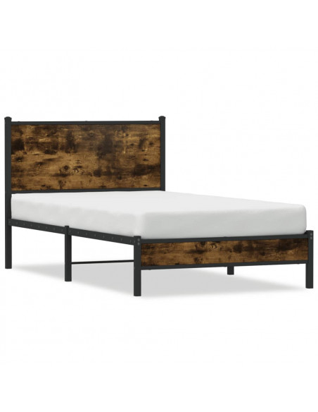 Giroletto senza Materaso in Metallo Rovere Fumo 100x190 cm