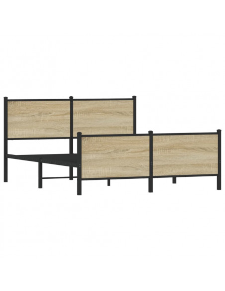 Giroletto senza Materaso in Metallo Rovere Sonoma 160x200 cm