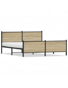 Giroletto senza Materaso in Metallo Rovere Sonoma 183x213 cm 2