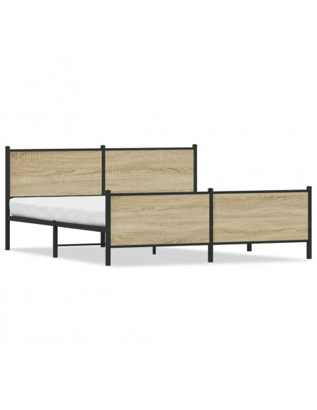 Giroletto senza Materaso in Metallo Rovere Sonoma 183x213 cm