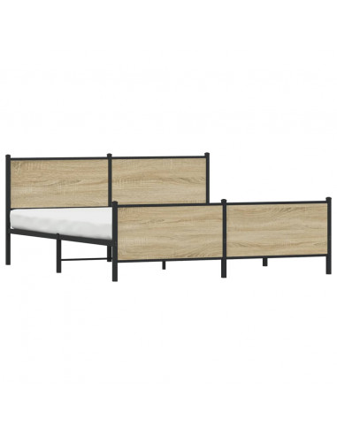 Giroletto senza Materaso in Metallo Rovere Sonoma 183x213 cm