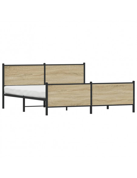 Giroletto senza Materaso in Metallo Rovere Sonoma 183x213 cm