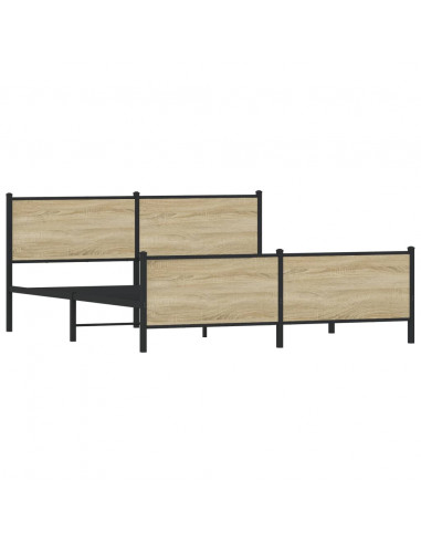 Giroletto senza Materaso in Metallo Rovere Sonoma 183x213 cm