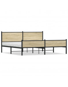 Giroletto senza Materaso in Metallo Rovere Sonoma 193x203 cm 2