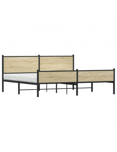 Giroletto senza Materaso in Metallo Rovere Sonoma 193x203 cm