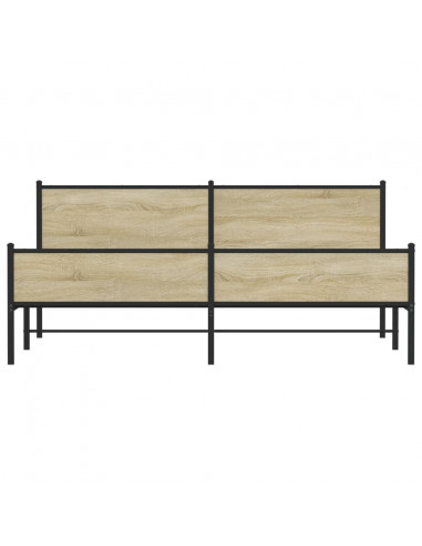 Giroletto senza Materaso in Metallo Rovere Sonoma 193x203 cm