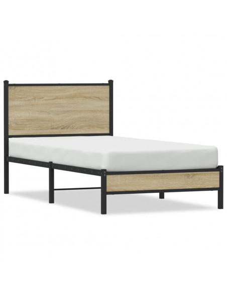 Giroletto senza Materaso in Metallo Rovere Sonoma 75x190 cm