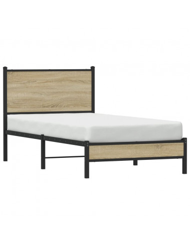 Giroletto senza Materaso in Metallo Rovere Sonoma 75x190 cm