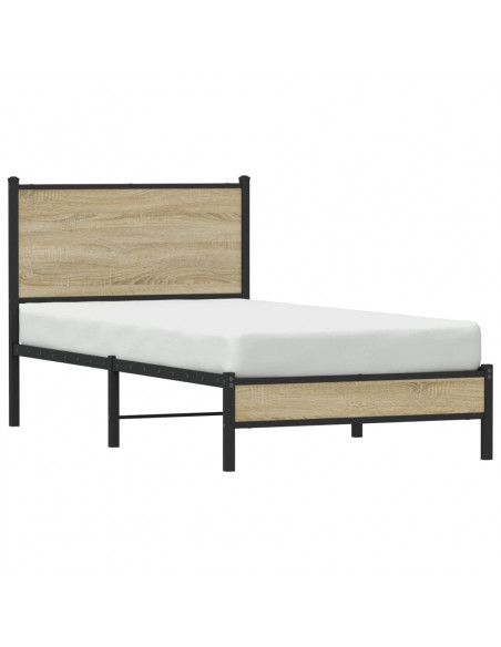 Giroletto senza Materaso in Metallo Rovere Sonoma 75x190 cm
