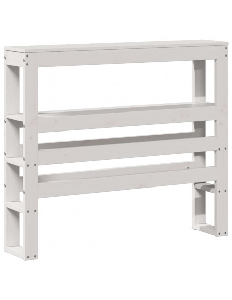 Giroletto senza Materasso Bianco 100x200 cm Legno Massello Pino