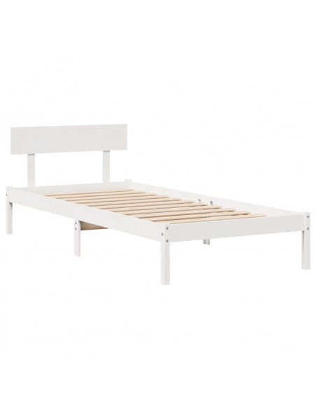 Giroletto senza Materasso Bianco 100x200 cm Legno Massello Pino