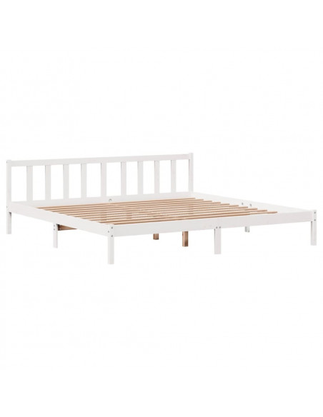 Giroletto senza Materasso Bianco 200x200 cm Legno Massello Pino