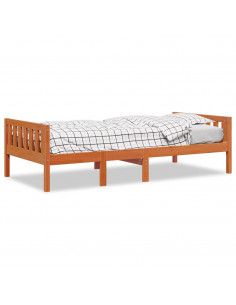 Letto Bambini senza Materasso Marrone Cera 90x190 cm Legno Pino 2