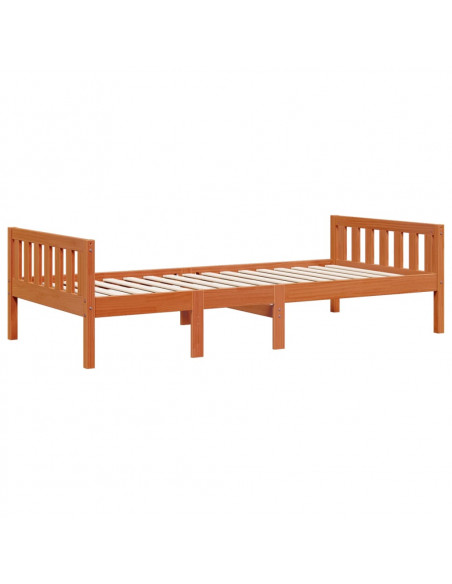 Letto Bambini senza Materasso Marrone Cera 90x190 cm Legno Pino