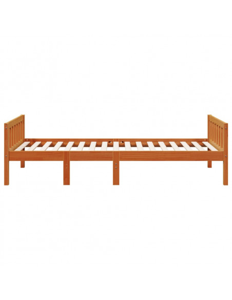 Letto Bambini senza Materasso Marrone Cera 90x190 cm Legno Pino