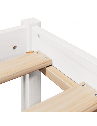 Letto senza Materasso Bianco 120x190 cm Legno Massello di Pino