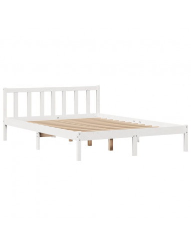 Letto senza Materasso Bianco 120x200 cm Legno Massello di Pino