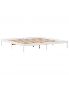 Letto senza Materasso Bianco 180x200 cm Legno Massello di Pino 2