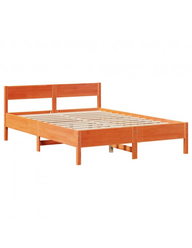 Letto senza Materasso Marrone Cera 135x190 cm in Legno di Pino