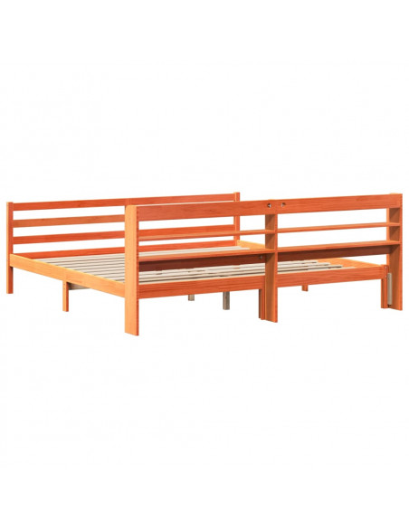 Letto senza Materasso Marrone Cera 180x200 cm in Legno di Pino